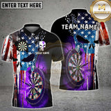 Maxcorners Darts American Flag Punisher Multicolor Customized Name, Team Name 3D Shirts