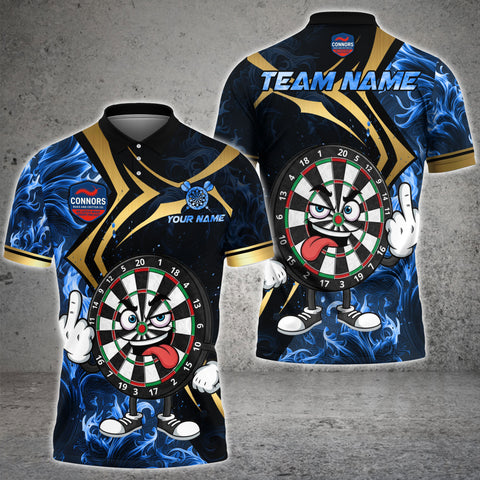 Maxcorners Darts Bullseye Blaze Multicolor Customized Name, Team Name 3D Shirts For Justin