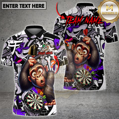 Maxcorners Darts Monkey Graffiti Multicolor Customized Name, Team Name 3D Shirts