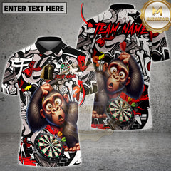Maxcorners Darts Monkey Graffiti Multicolor Customized Name, Team Name 3D Shirts