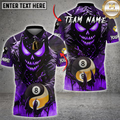 Maxcorners Billiards Yin And Yang Flame Skull Multicolor Customized Name, Team Name 3D Shirts