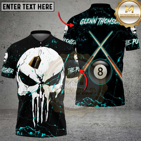 Maxcorners Darts Triple Arrow Punisher Skull Personalized Name, Team Name Shirt For Glenn