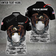MaxCorners Customized Name Play Golf Enjoy Your Life Veteran Multicolor Camo Pattern Custom 3D Polo Shirt