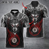 Maxcorners Billiards Wolf Ball 8 Flame Multicolor Options Personalized Name, Team Name 3D Polo Shirt