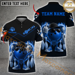 Maxcorners Bowling Funny Strike With Attitude Multicolor Customized Name, Team Name 3D Shirts