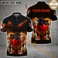 Maxcorners Bowling Funny Strike With Attitude Multicolor Customized Name, Team Name 3D Shirts