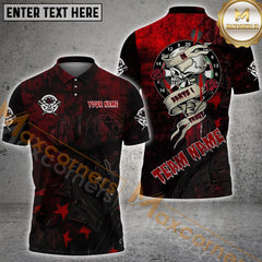 Maxcorners Darts Skull Flame MutilColor Option Customized Name, Team Name 3D Polo Shirt
