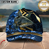 Maxcorners Fishing Blue Ocean Wave & Gold Geometric Personalized 3D Cap (13 Breeds)