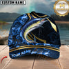 Maxcorners Fishing Blue Ocean Wave & Gold Geometric Personalized 3D Cap (13 Breeds)