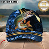 Maxcorners Fishing Blue Ocean Wave & Gold Geometric Personalized 3D Cap (13 Breeds)