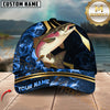 Maxcorners Fishing Blue Ocean Wave & Gold Geometric Personalized 3D Cap (13 Breeds)