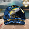 Maxcorners Fishing Blue Ocean Wave & Gold Geometric Personalized 3D Cap (13 Breeds)