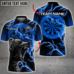 Maxcorners Darts Bear Precision Multicolor Option Customized Name, Team Name 3D Polo Shirt