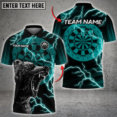 Maxcorners Darts Bear Precision Multicolor Option Customized Name, Team Name 3D Polo Shirt