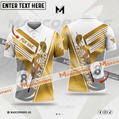 Maxcorners Billiards 8 Ball Premium Multicolor Options Personalized Name, Team Name 3D Polo Shirt