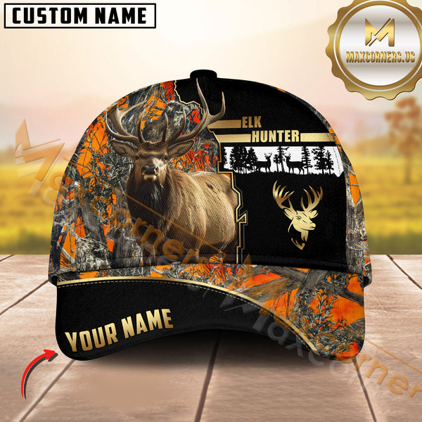 Maxcorners Premium Hunting Orange Camouflage 3D Full Print Hat Best Gift For Hunter (Multioption)