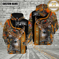 Maxcorners Premium Deer Hunting Camo Pullover 3D Full Print Hoodie Best Gift For Hunter