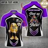 Maxcorners Billiard 9-Ball Pool Shut Up and Shoot Multicolor Customized Name, Team Name 3D Shirt