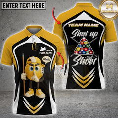 Maxcorners Billiard 9-Ball Pool Shut Up and Shoot Multicolor Customized Name, Team Name 3D Shirt
