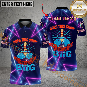 Maxcorners Bowling Does this shirt make my balls look big Personalized Name 3D Unisex Shirt