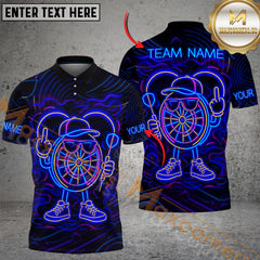 Maxcorners Darts Neon Dartboard Champion Multicolor Customized Name, Team Name 3D Shirts