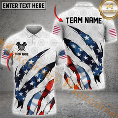 Maxcorners Patriotic Darts Scratch Jersey Personalized Name, Team Name 3D Shirts