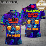Maxcorners Darts And Beer That’s Why I’m Here Neon Style Personalized Name 3D Unisex Shirt