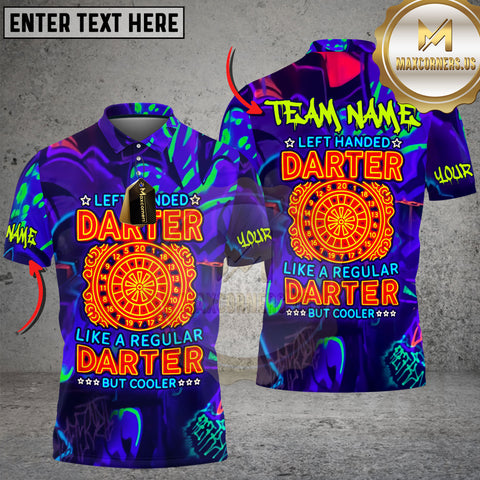 Maxcorners Darts Left Handed Darter Like A Regular Darter But Cooler Neon Style Personalized Name 3D Unisex Shirt