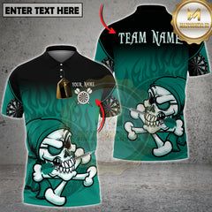 Maxcorners Darts Skull Flame Multicolor Customized Name, Team Name 3D Shirts
