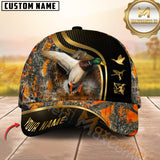 Maxcorners Golden Hunting Orange Camouflage Personalized Name 3D Cap (Multioption)