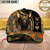 Maxcorners Golden Hunting Orange Camouflage Personalized Name 3D Cap (Multioption)