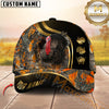 Maxcorners Golden Hunting Orange Camouflage Personalized Name 3D Cap (Deer/Moose/Boar/Turkey/Duck)