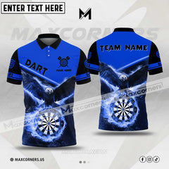 Maxcorners Darts Eagle Fire Flame Multicolor Option Customized Name, Team Name 3D Polo Shirt