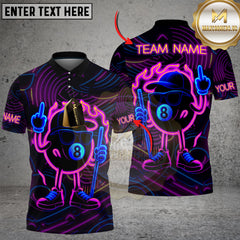 Maxcorners Neon Fire Billiard 8-Ball Pool Multicolor Customized Name, Team Name 3D Shirt