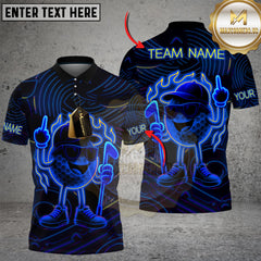 Maxcorners Neon Fire Golf Ball Multicolor Customized Name, Team Name 3D Shirts