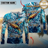 Maxcorners Fishing Therapy Personalized Name, Team Name 3D Long Sleeve Shirt