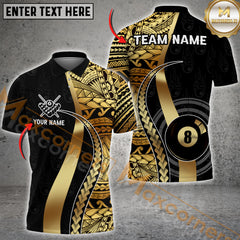 Maxcorners Golden Tribal Billiard Multicolor Customized Name, Team Name 3D Shirts