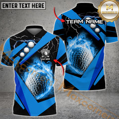 Maxcorners Golf Ball Fire Multicolor Options Personalized Name, Team Name 3D Shirt