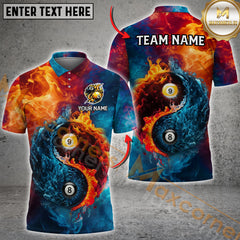 Maxcorners Billiard Yin-Yang Elements Multicolor Options Personalized Name, Team Name 3D Shirt