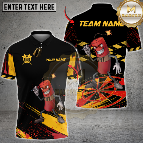 Maxcorners Darts TNT Bomb Cartoon Style Personalized Name 3D Unisex Shirt