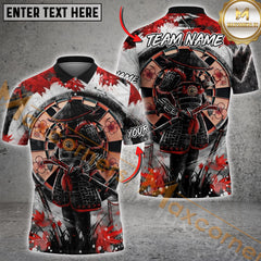 Maxcorners Darts Samurai Warrior Multicolor Options Personalized Name, Team Name 3D Shirt
