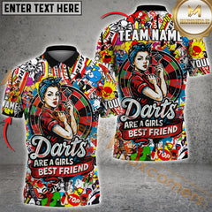 Maxcorners Darts Girl Personalized Name 3D Unisex Shirt