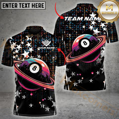Maxcorners Billiard 8 Ball Galaxy Multicolor Personalized Name, Team Name 3D Shirt