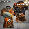 Maxcorners Billiard Ball 8 Hawk Fire Multicolor Personalized Name, Team Name 3D Shirt