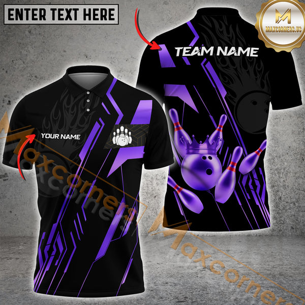 Maxcorners Bowling Golden King Multicolor Options Personalized Name, Team Name 3D Shirt