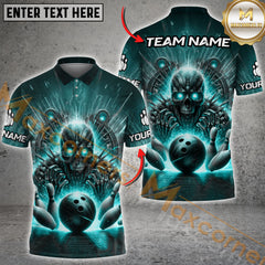 Maxcorners Bowling Cyber Skull Multicolor Options Personalized Name, Team Name 3D Shirt