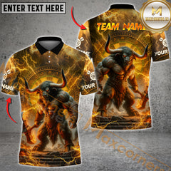 Maxcorners Darts Fierce Minotaur Thunder Multicolor Customized Name, Team Name 3D Shirts