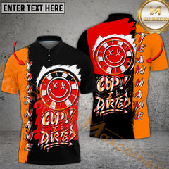 Maxcorners Darts Graffiti Vibes Smiley Multicolor Customized Name, Team Name 3D Polo Shirt