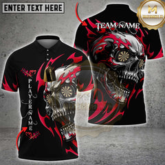 Maxcorners Darts Flaming Skull Dartboard Multicolor Customized Name, Team Name 3D Shirts