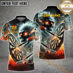 Maxcorners Darts Flaming Skull Multicolor Options Personalized Name, Team Name 3D Shirt